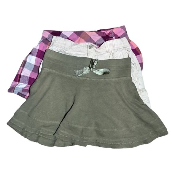 Gap & Faded Glory Other - Lot of 3 Skirts Skorts Girls Size L Gap Faded Glory Pink Plaid Khaki Green